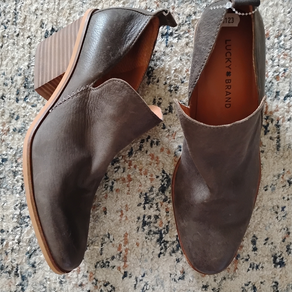 Lucky Brand Brown Leather Mules